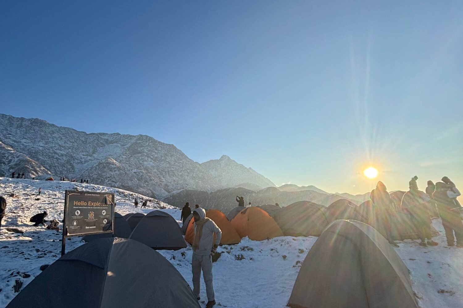 Kareri lake trek trip 2026 with hill hikers morning view